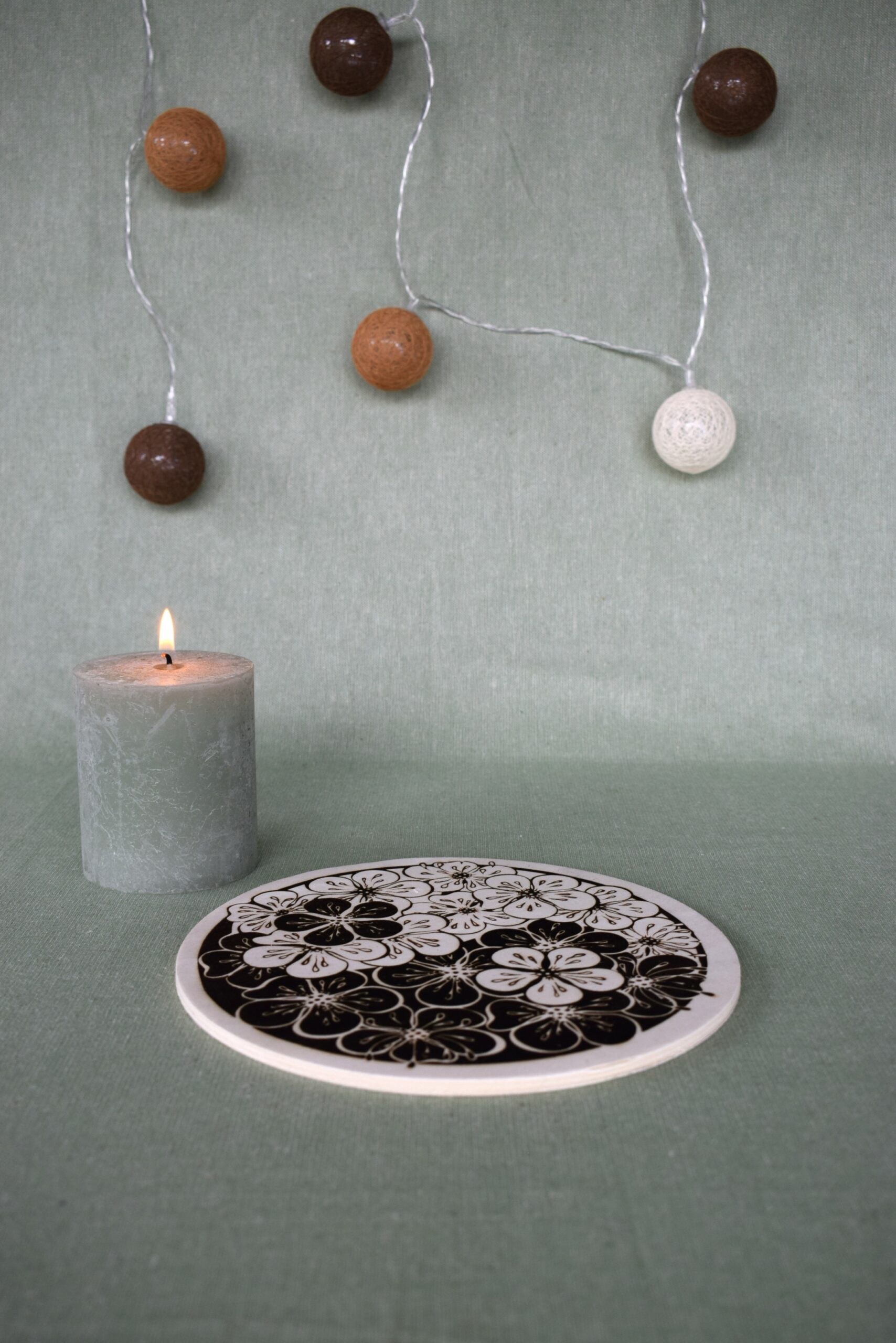 Plaque Yin Yang Floral Bis