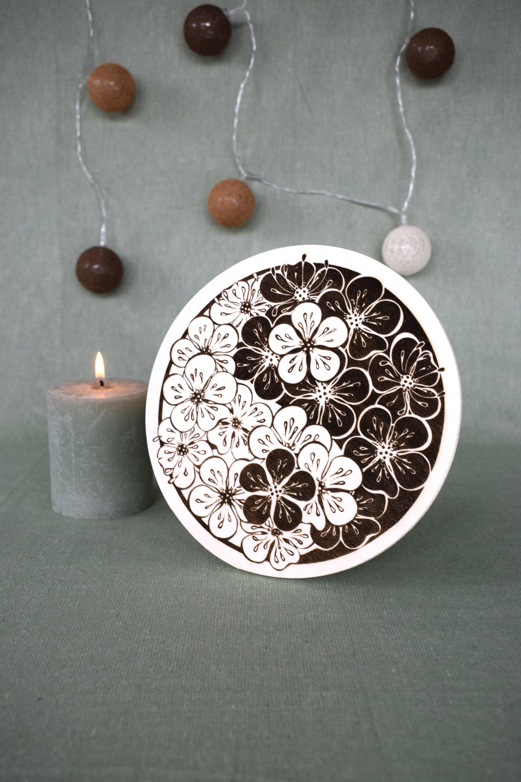 Plaque Yin Yang Floral