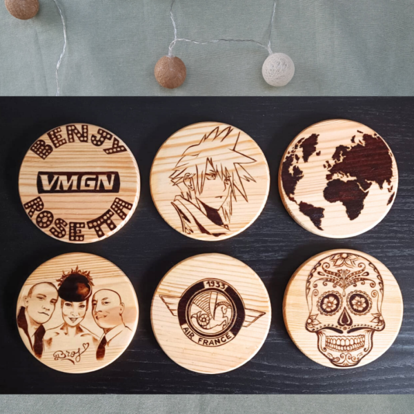 Sous-verres/tasses personnalisés