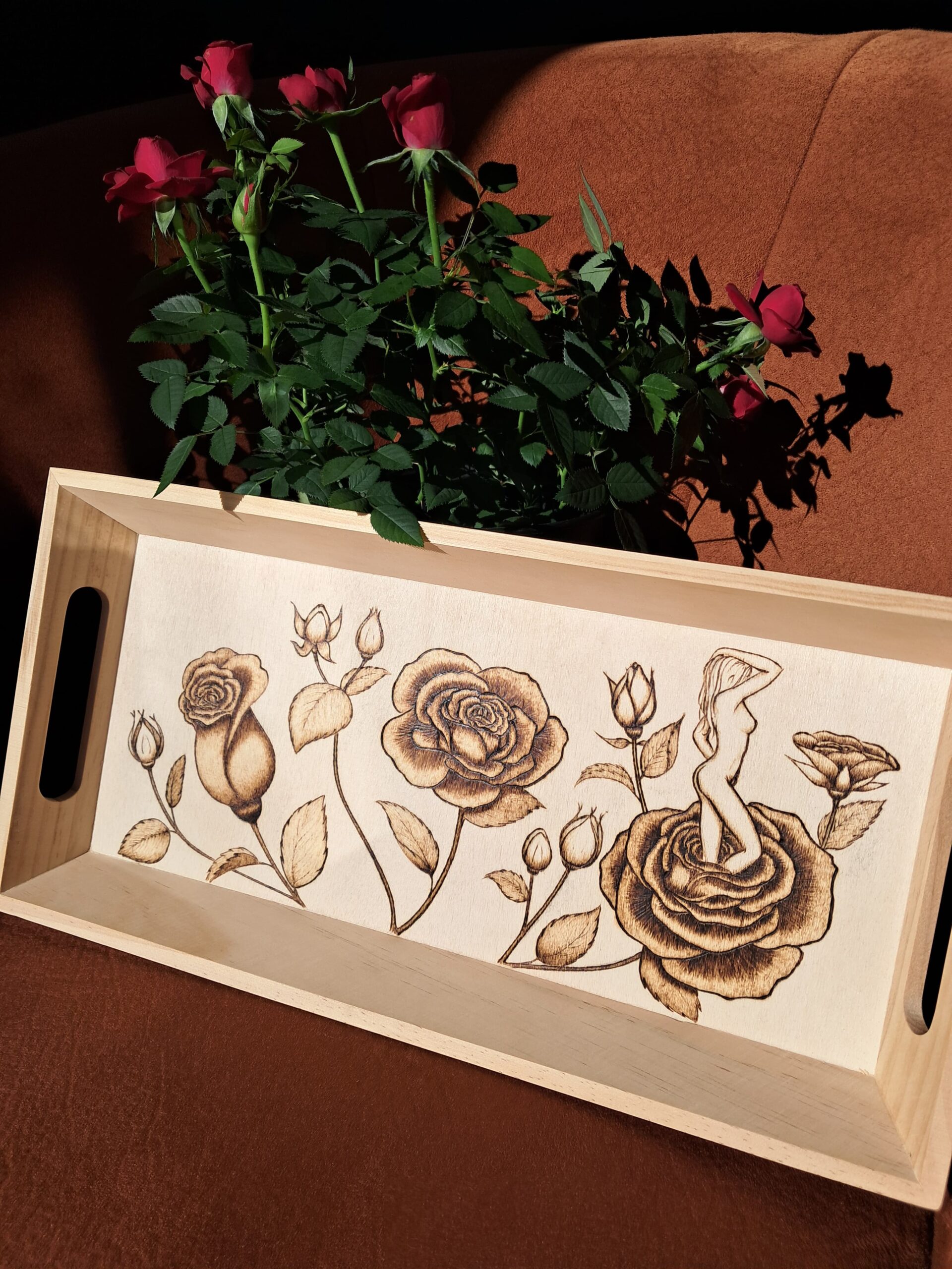 Plateau rose deco